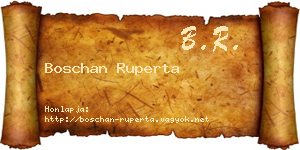 Boschan Ruperta névjegykártya